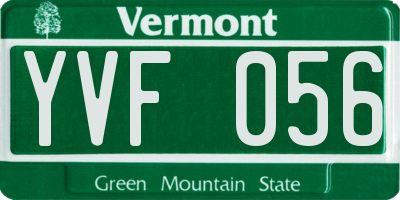 VT license plate YVF056