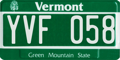 VT license plate YVF058