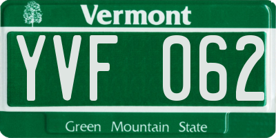 VT license plate YVF062