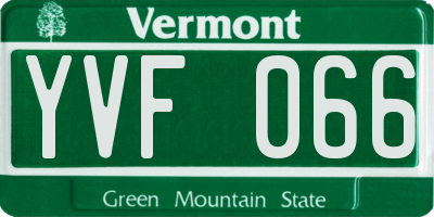 VT license plate YVF066