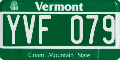 VT license plate YVF079