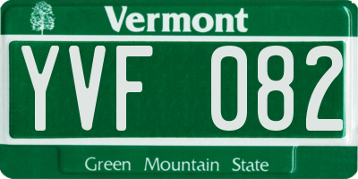 VT license plate YVF082