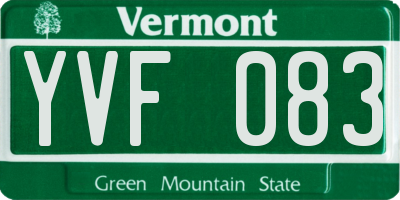 VT license plate YVF083
