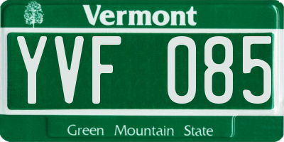 VT license plate YVF085