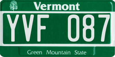 VT license plate YVF087