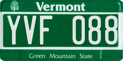 VT license plate YVF088