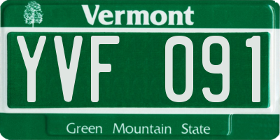 VT license plate YVF091