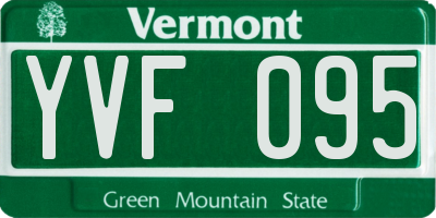 VT license plate YVF095