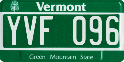 VT license plate YVF096