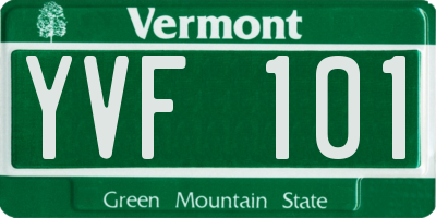 VT license plate YVF101