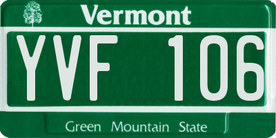 VT license plate YVF106