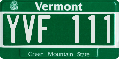 VT license plate YVF111