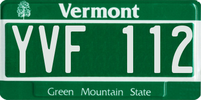 VT license plate YVF112