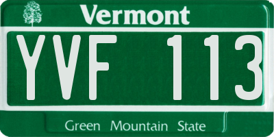 VT license plate YVF113