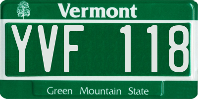 VT license plate YVF118
