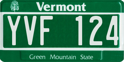 VT license plate YVF124