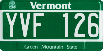 VT license plate YVF126