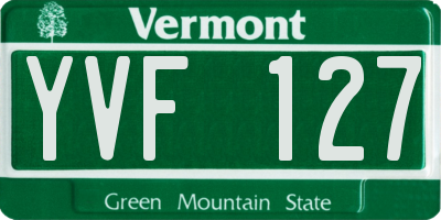 VT license plate YVF127