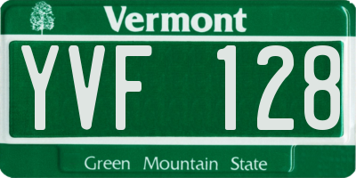 VT license plate YVF128