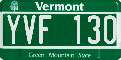 VT license plate YVF130
