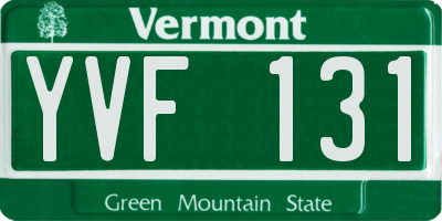 VT license plate YVF131