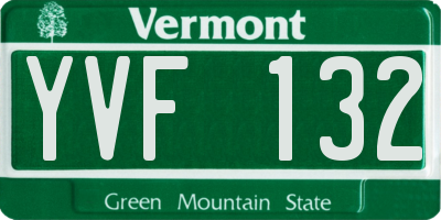 VT license plate YVF132