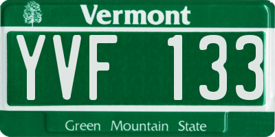 VT license plate YVF133