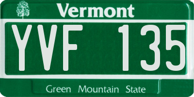 VT license plate YVF135