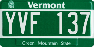 VT license plate YVF137