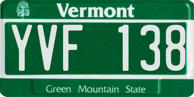 VT license plate YVF138