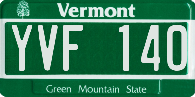 VT license plate YVF140