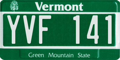 VT license plate YVF141