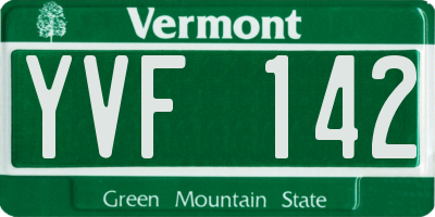 VT license plate YVF142