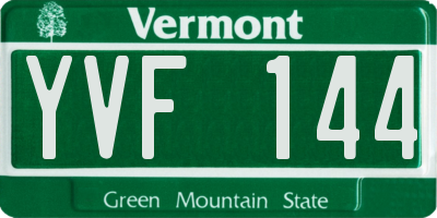 VT license plate YVF144