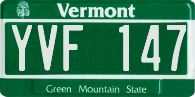 VT license plate YVF147