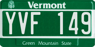 VT license plate YVF149