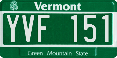VT license plate YVF151