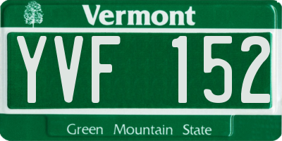VT license plate YVF152