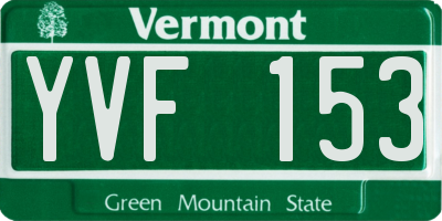 VT license plate YVF153