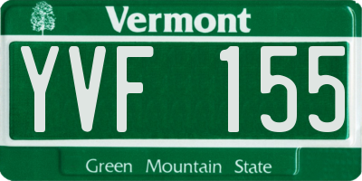 VT license plate YVF155
