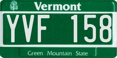VT license plate YVF158