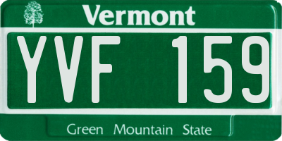 VT license plate YVF159