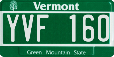 VT license plate YVF160