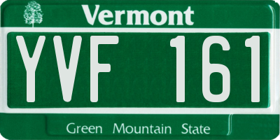 VT license plate YVF161