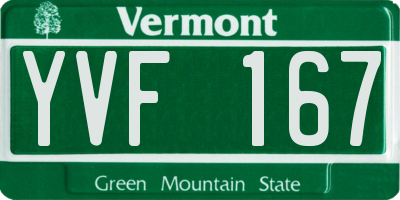 VT license plate YVF167