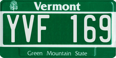 VT license plate YVF169