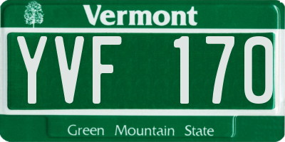 VT license plate YVF170