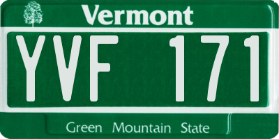 VT license plate YVF171