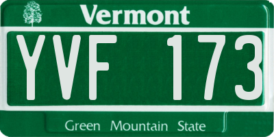VT license plate YVF173