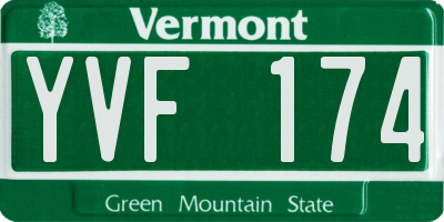 VT license plate YVF174